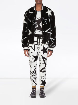 Jacheta Dolce & Gabbana " Star Print Faux Fur Jacket "