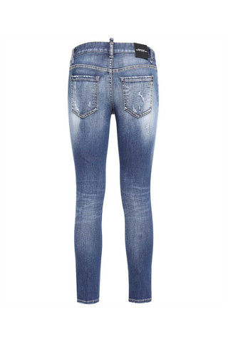 Blugi DSQUARED2, Medium Waist Cropped Twiggy Jeans