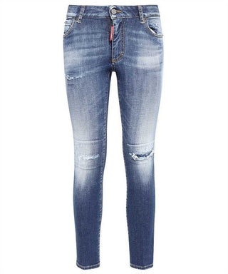 Blugi DSQUARED2, Medium Waist Cropped Twiggy Jeans